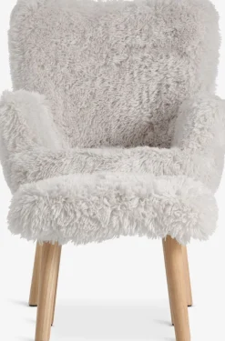 HVILSTEDFauteuil a/repose-pieds HVILSTED tissu teddy blanc ca./nat.
