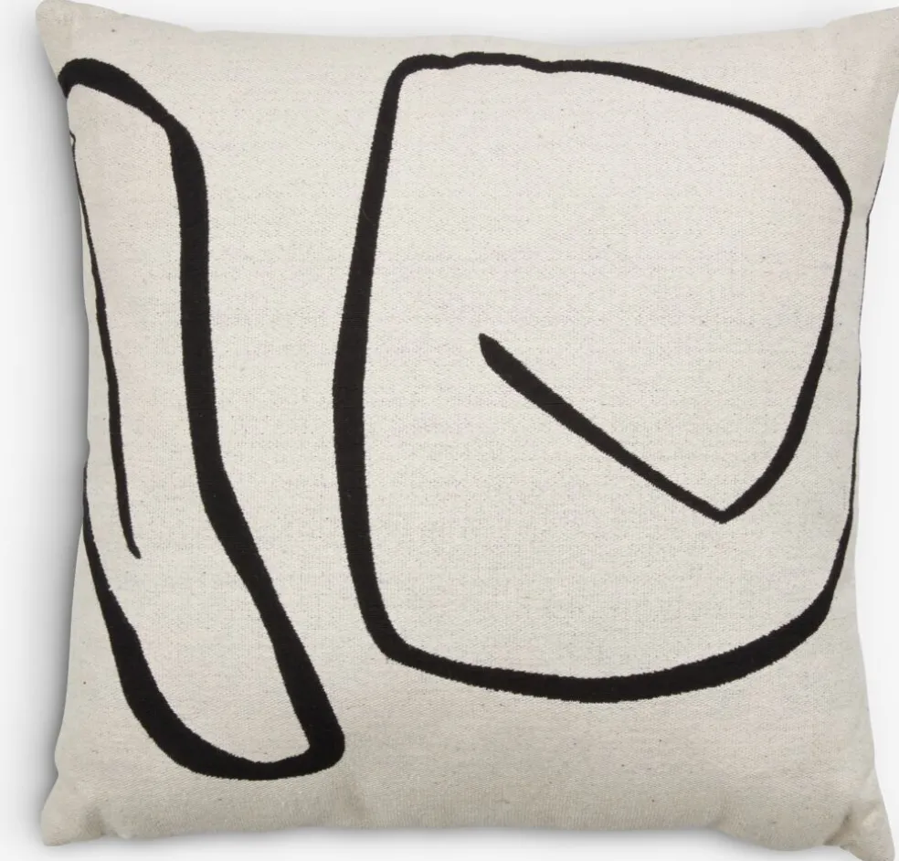 HVITVEISCoussin HVITVEIS 45x45 blanc cassé/noir