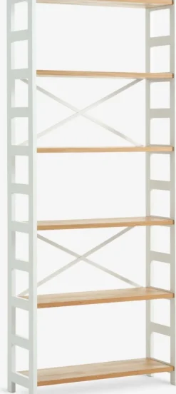INTRUPÉtagère INTRUP 6 tablettes larges blanc/chêne naturel