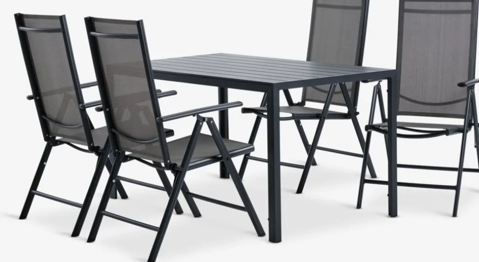 JERSORE + MELLBYJERSORE L140 table + 4 MELLBY chaises noir