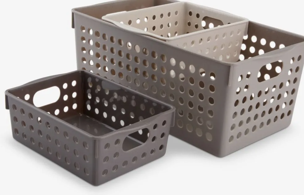 JONSTORPCaisse de rangement JONSTORP 3 pcs plastique sable