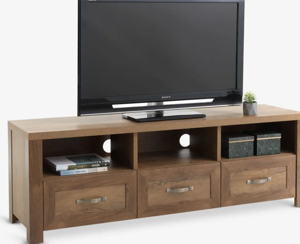 JUNGENMeuble TV JUNGEN 3 tiroirs coloris chêne foncé