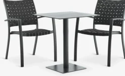 KAPPRUET + GLOMFJORDKAPPRUET L65 table + 2 GLOMFJORD chaises noir