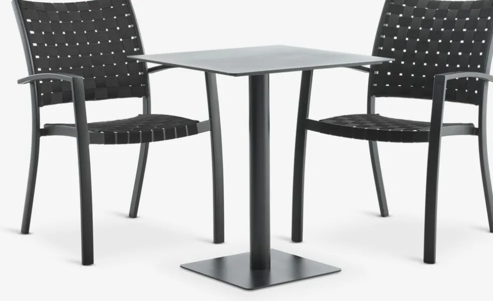 KAPPRUET + GLOMFJORDKAPPRUET L65 table + 2 GLOMFJORD chaises noir