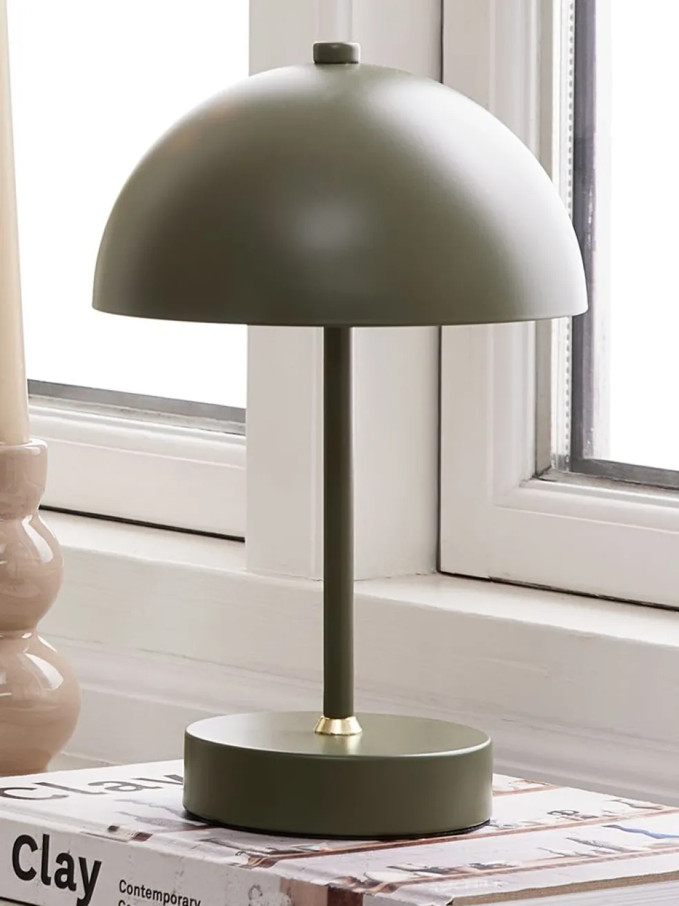 KENTLampe à piles KENT Ø16xH25cm vert tactile a/minuterie