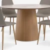 KLIPLEV + BISTRUPKLIPLEV Ø120 table coloris chêne + 4 BISTRUP chaises sable