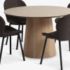 KLIPLEV + GEVNINGEKLIPLEV Ø120 table coloris chêne + 4 GEVNINGE chaises beige