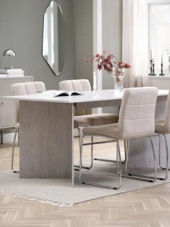 KRONDAL + HAMMELKRONDAL L180 table colo. travertin + 4 HAMMEL chaises beige
