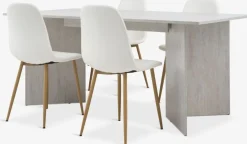 KRONDAL + JONSTRUPKRONDAL L180 table colo travertin + 4 JONSTRUP chaises blanc