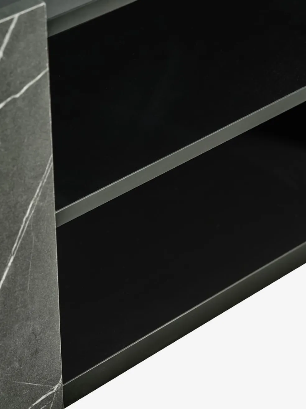 KRONDALMeuble TV KRONDAL 2 portes coloris marbre/noir