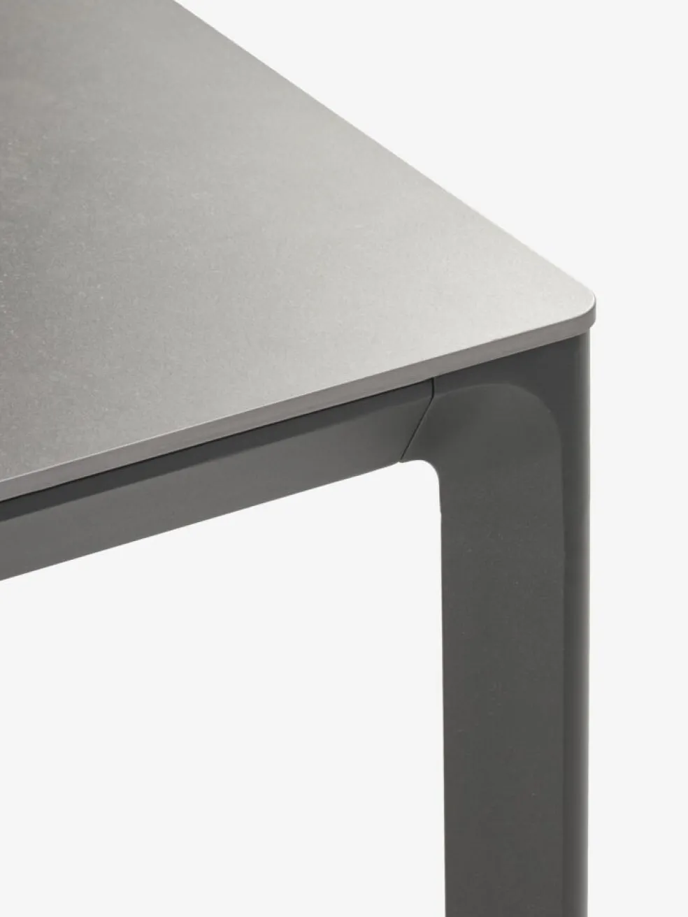 KUMLA + GLOMFJORDKUMLA L150 table gris + 4 GLOMFJORD chaises noir