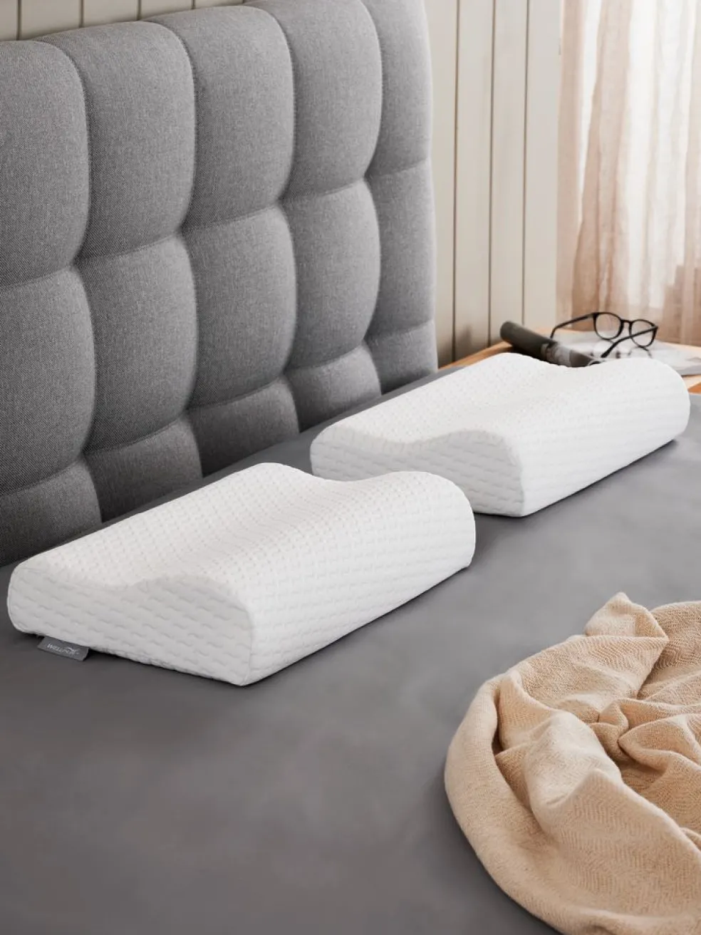 KVINAPlusOreiller mousse à mémoire de forme 30x50x10/7 WELLPUR KVINA