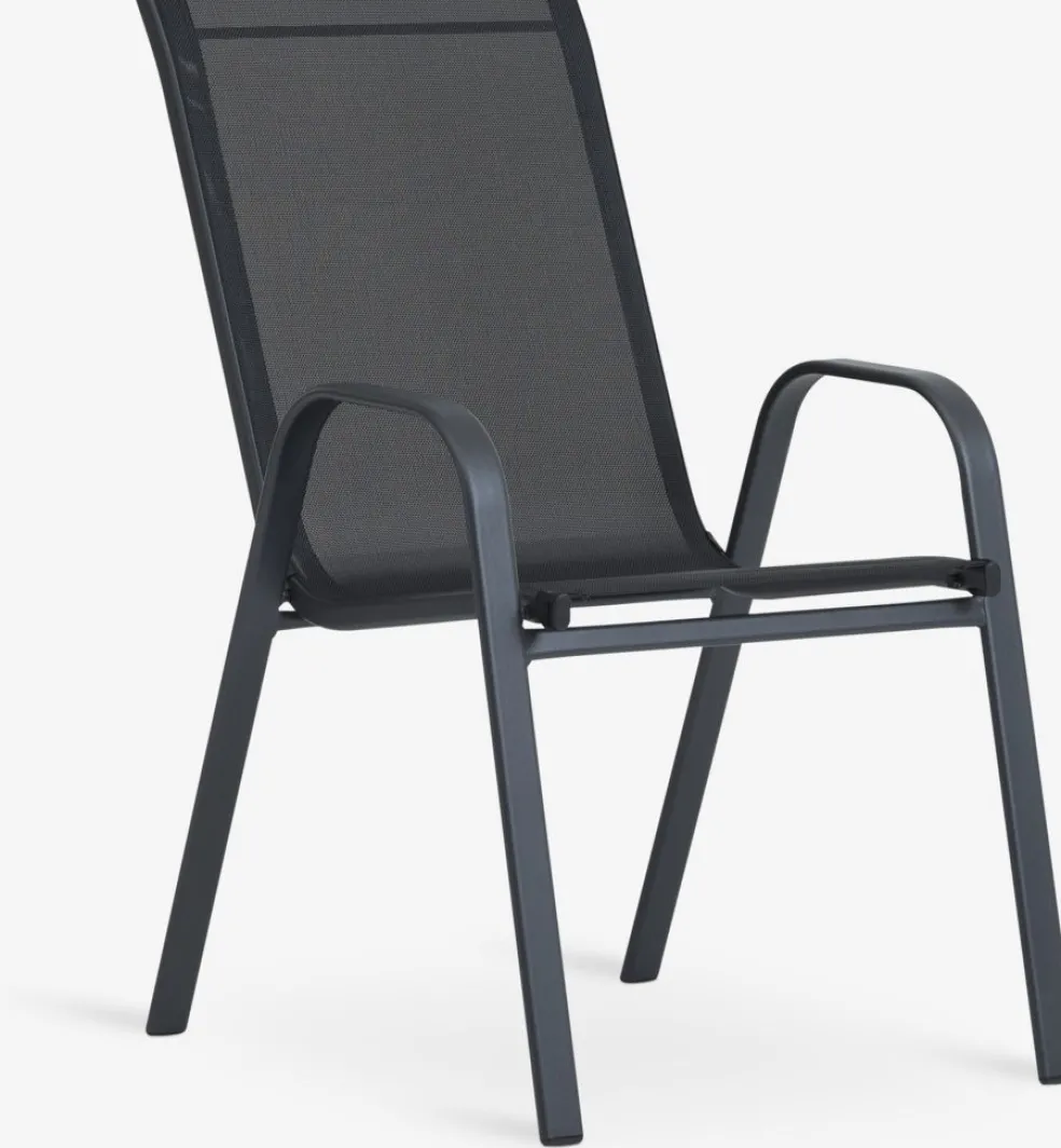 LEKNESChaise empilable LEKNES noir