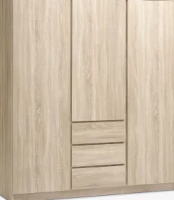 LIMFJORDENArmoire LIMFJORDEN 180x200 combi coloris chêne clair
