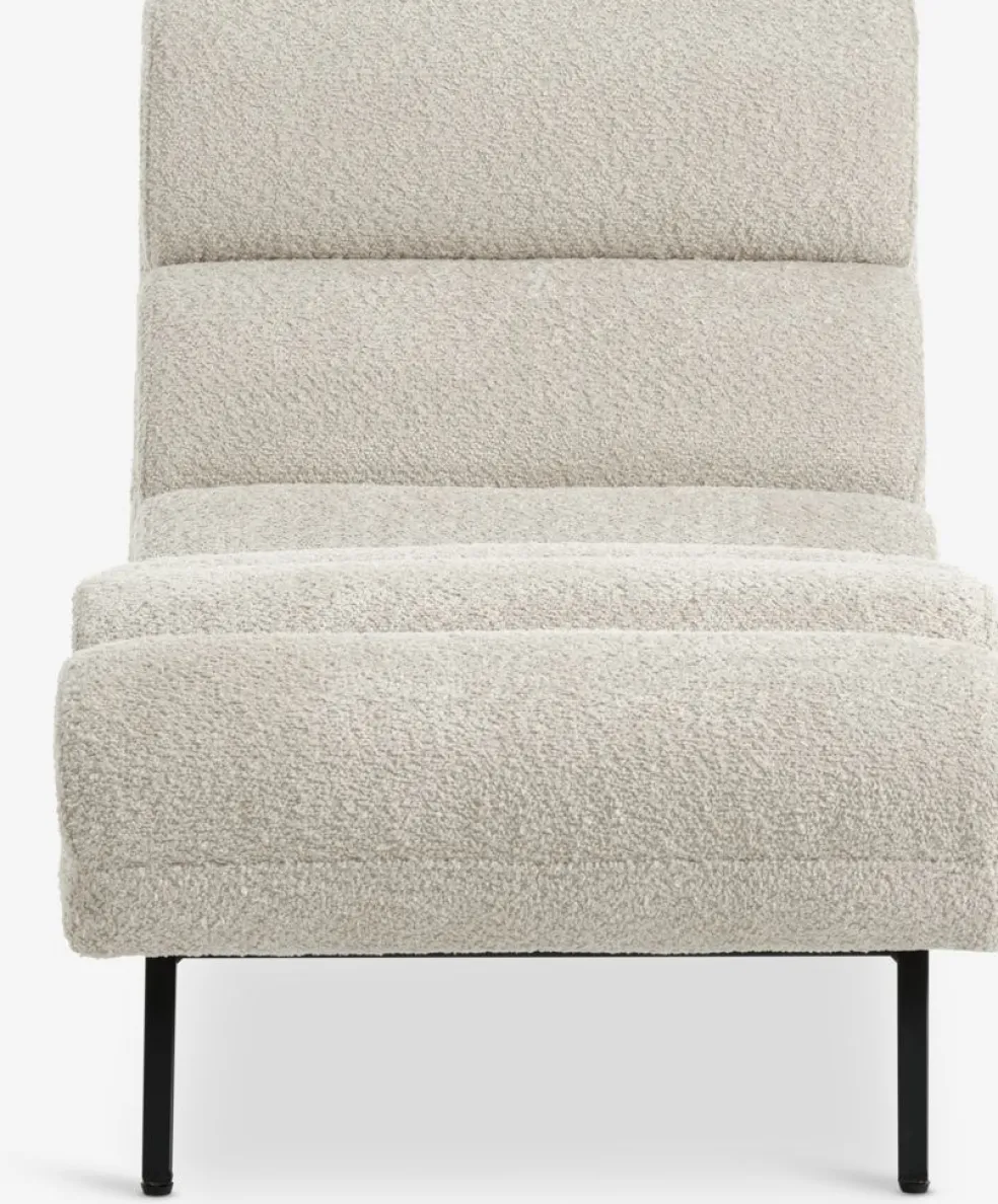 LINDELSEChaise longue d'intérieur LINDELSE tissu teddy beige/noir