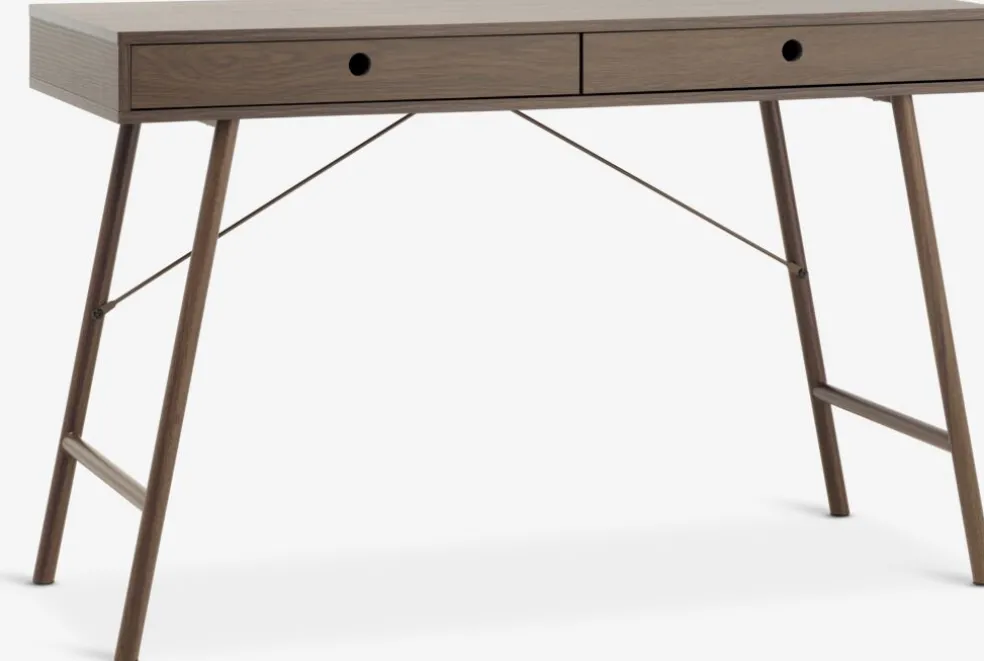 LINDVEDBureau LINDVED 48x120 2 tiroirs coloris chêne foncé