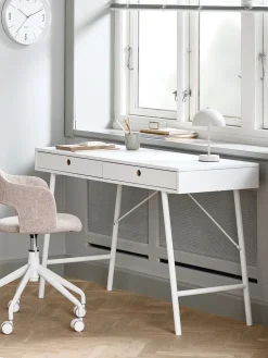 LINDVEDBureau LINDVED 48x120 2 tiroirs blanc