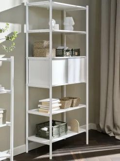 LINDVEDÉtagère LINDVED 6 tablettes 2 portes blanc
