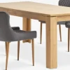 LINTRUP + PEBRINGELINTRUP L190/280 table colo. chêne + 4 PEBRINGE chaises gris