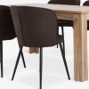 LINTRUP + RISSKOVLINTRUP L140 table col. chêne + 4 RISSKOV chaises brun foncé