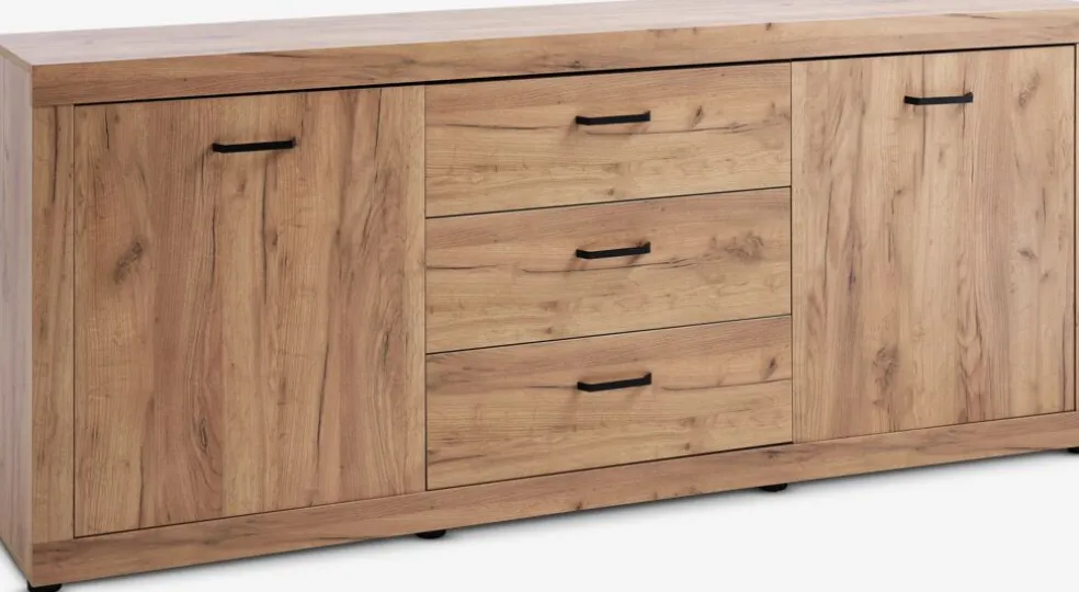 LINTRUPBuffet LINTRUP 2 portes 3 tiroirs coloris chêne naturel