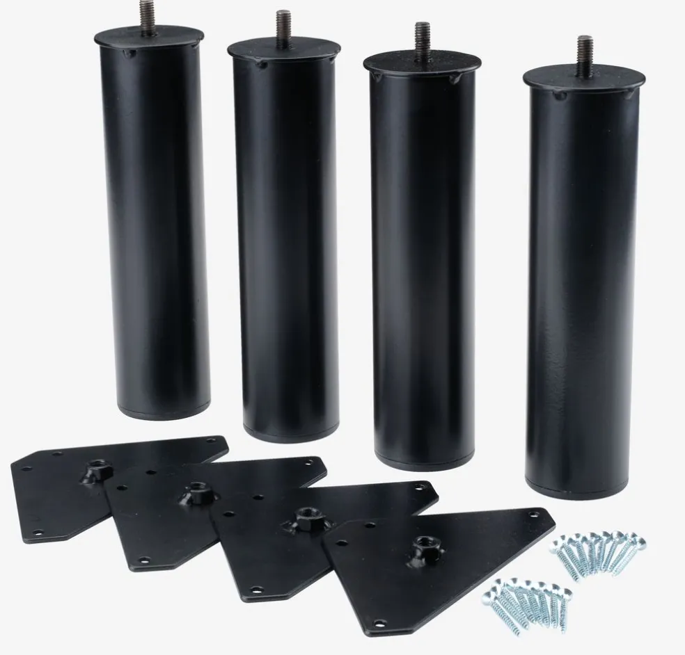 LOFJORDENPieds de lit Ø5xH23cm LOFJORDEN acier noir 4pcs/pqt
