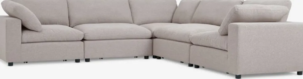 LYBYCanapé modulable LYBY 5 personnes angle tissu sable
