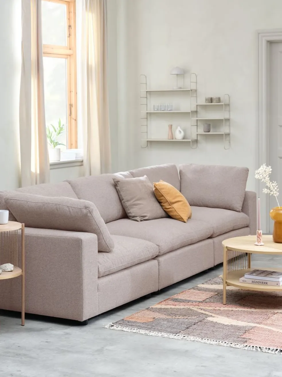 LYBYModule canapé LYBY central tissu sable