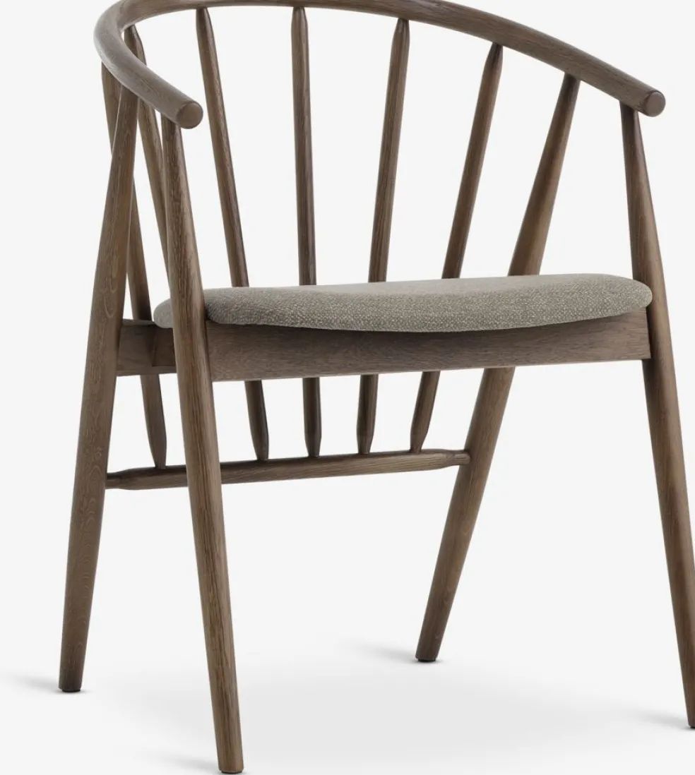 LYKSBORGChaise LYKSBORG chêne foncé/tissu sable foncé