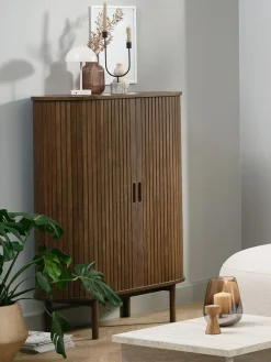LYNGVIGArmoire LYNGVIG 90 cm 2 portes tambours chêne foncé