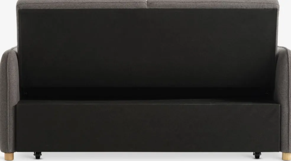 LYSTRUPCanapé convertible LYSTRUP 2 places tissu gris foncé