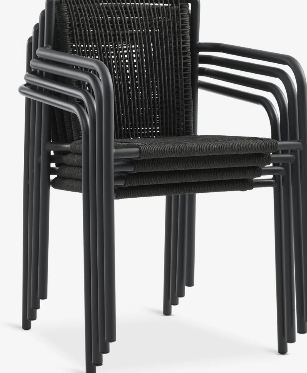 MADERUP + KRISTIANSTADMADERUP L150 table noir + 4 KRISTIANSTAD chaises vert