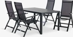 MADERUP + LOMMAMADERUP L150 table noir + 4 LOMMA chaises inclinable noir