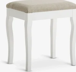 MALLINGTabouret MALLING blanc/tissu beige
