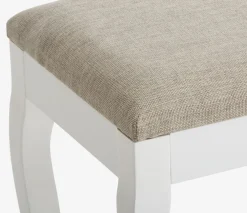 MALLINGTabouret MALLING blanc/tissu beige
