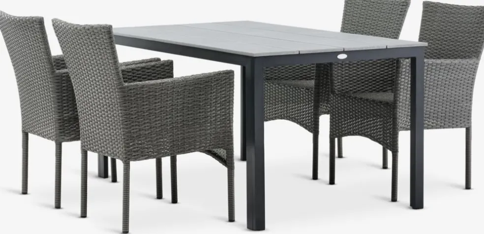 MARIELYST + AIDTMARIELYST L150 table + 4 AIDT chaises gris