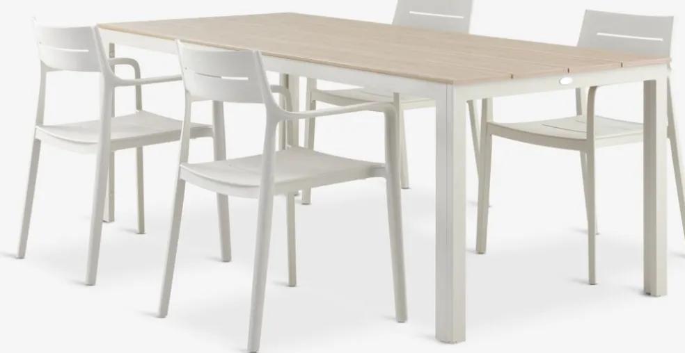 MARIELYST + INGSTRUPMARIELYST L205 table + 4 INGSTRUP chaises beige