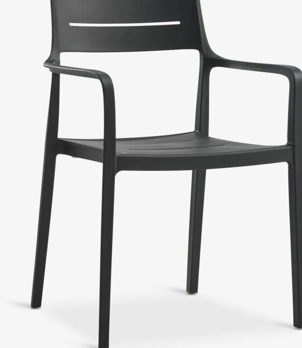 MARIELYST + INGSTRUPMARIELYST L205 table gris + 4 INGSTRUP chaises noir