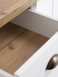 MARKSKELCommode 4 tiroirs 1 porte MARKSKEL blanc/coloris chêne nat.