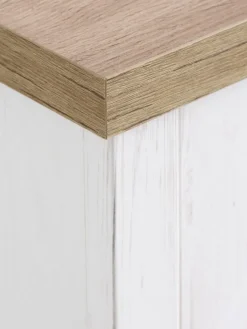 MARKSKELCommode 4 tiroirs MARKSKEL blanc/coloris chêne naturel