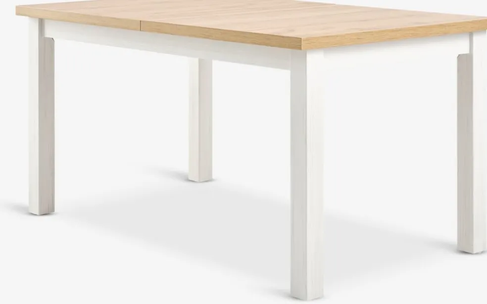 MARKSKELTable MARKSKEL 90x150/193 blanc/coloris chêne naturel