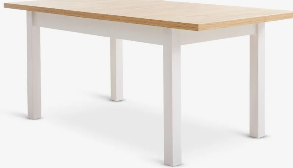 MARKSKELTable MARKSKEL 90x150/193 blanc/coloris chêne naturel