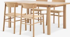 MEJLSKOV + ISLEVMEJLSKOV L180 table + 4 ISLEV s/accou. chêne naturel