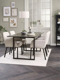 MOSELUND + SOTTRUPMOSELUND L180 table céramique + 4 SOTTRUP chaises beige/noir