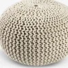 NEBLEPouf NEBLE Ø50 tissu tricoté beige