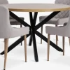 NORTOFT + BELLINGENORTOFT Ø120 table coloris chêne + 4 BELLINGE chaises sable