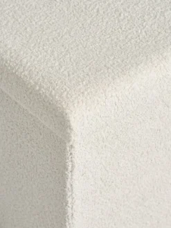 NYSTEDPouf NYSTED 38x38 a/rangement tissu teddy blanc cassé