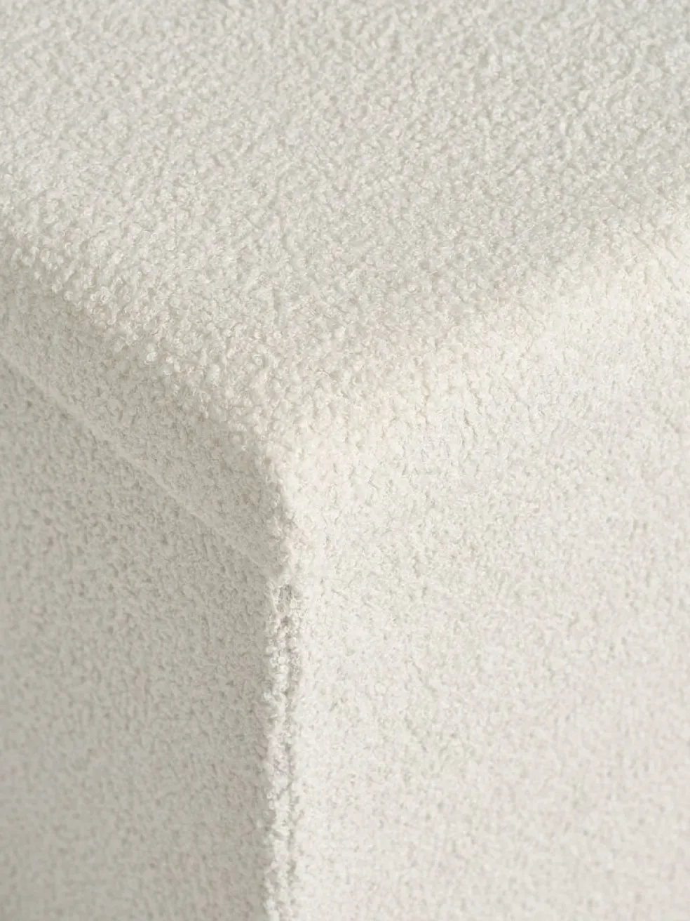 NYSTEDPouf NYSTED 38x38 a/rangement tissu teddy blanc cassé