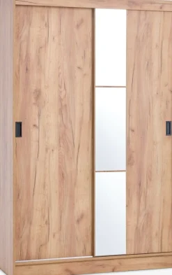 ODDERArmoire ODDER 120x201 a/miroir coloris chêne naturel