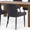 OLDE + PEBRINGEOLDE L200 table coloris chêne + 4 PEBRINGE chaises gris/noir